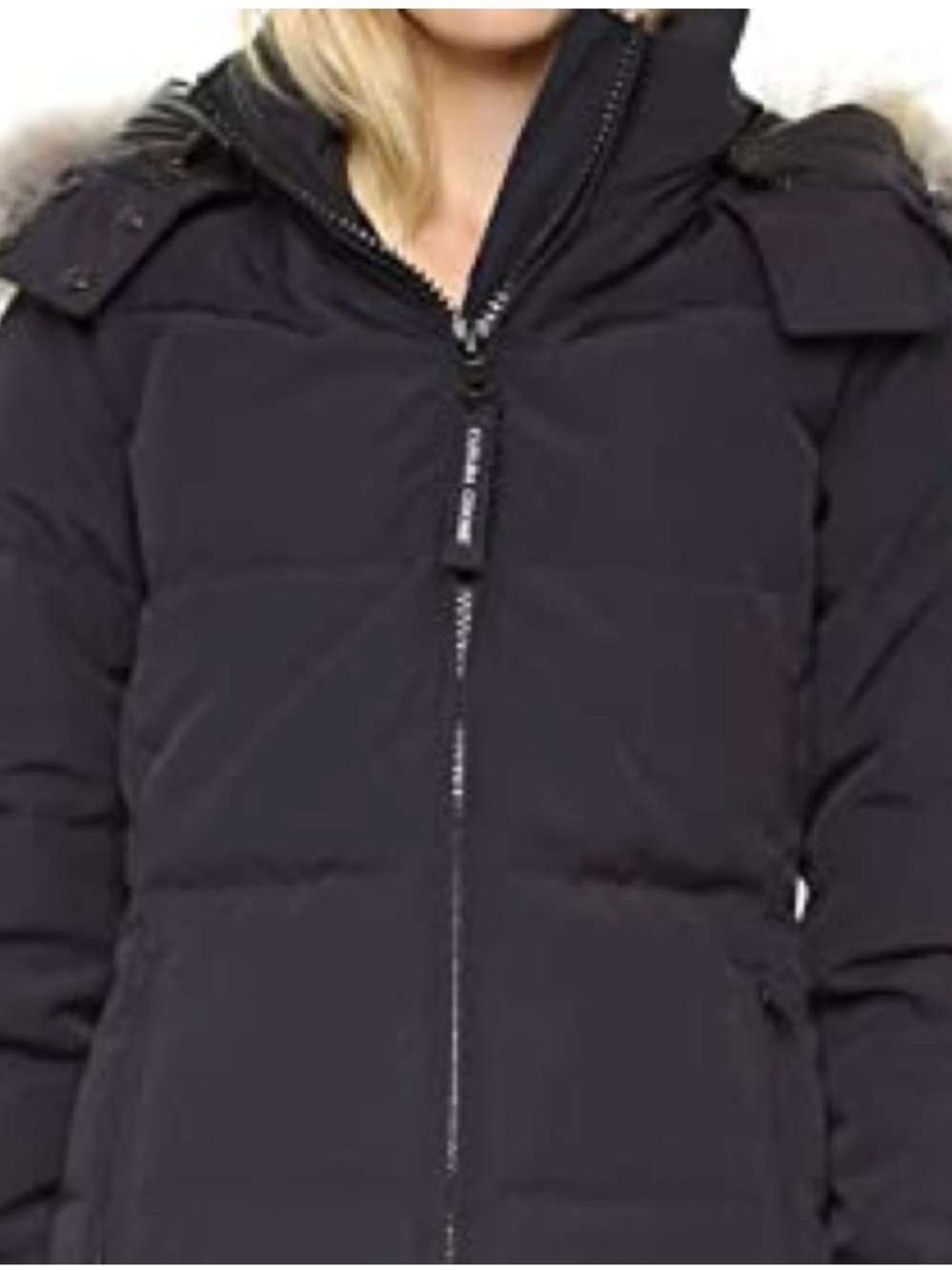 Canada Goose Chelsea Parka Black Puffer Jacket with Fur-Trim Hood - Picture 5 of 12